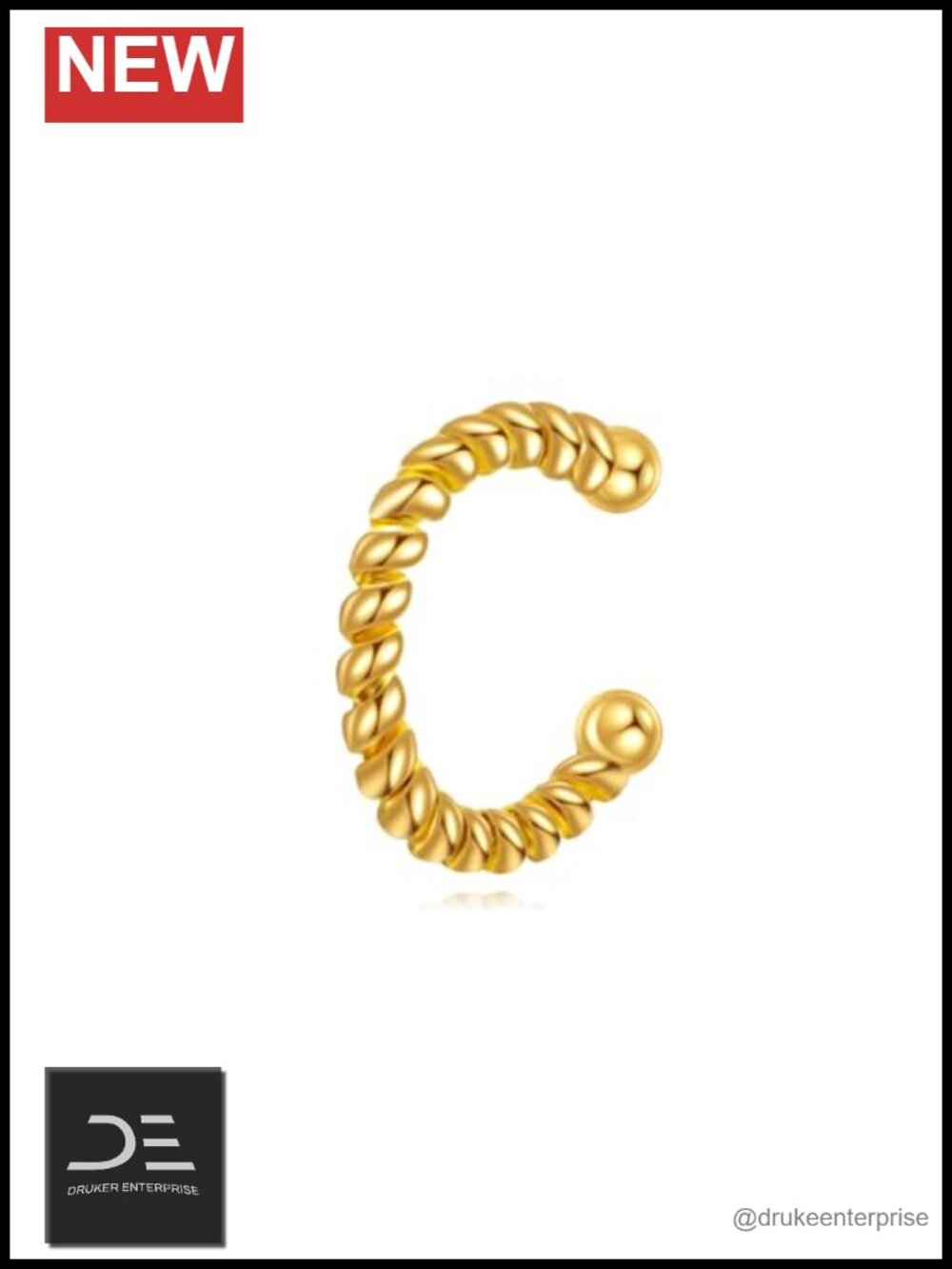 14k Gold Ear Cuff Non Piercing Cartilage Earring Hypoallergenic Women Jewelry